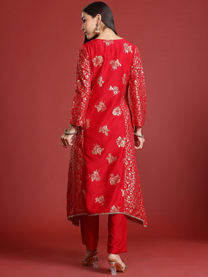 Anouk Foil Print Floral Kurta with Trousers
