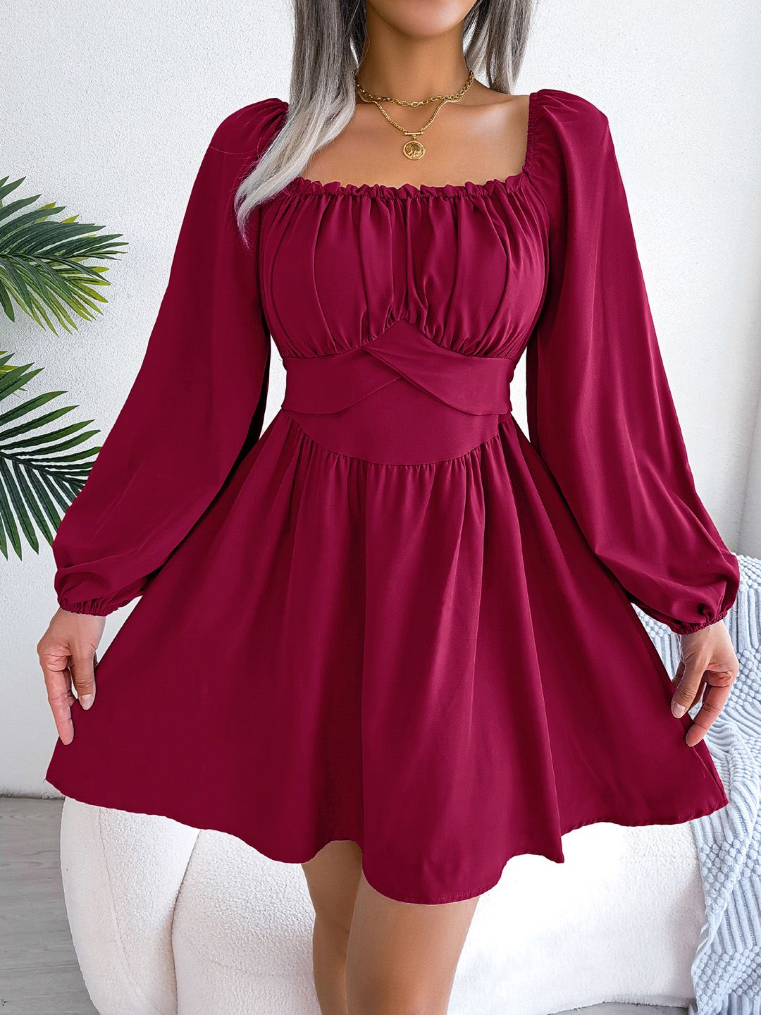 all about you Puff Sleeve Fit & Flare Dress
