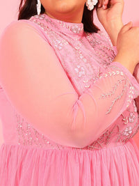 CURVY STREET Net Sheath Maxi Dress