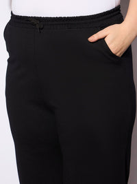 SASSAFRAS Curve Women Plus Size Mid-Rise Straight Fit Trousers