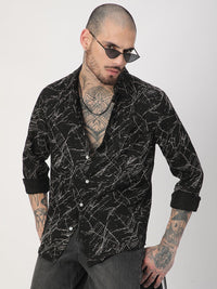VASTRADO Men Classic Fit Spread Collar Abstract Printed Casual Shirt
