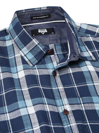 Thomas Scott Premium Slim Fit Tartan Checks Opaque Cotton Casual Shirt