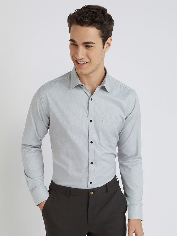 Park Avenue Self Design Slim Fit Textured Formal Shirt