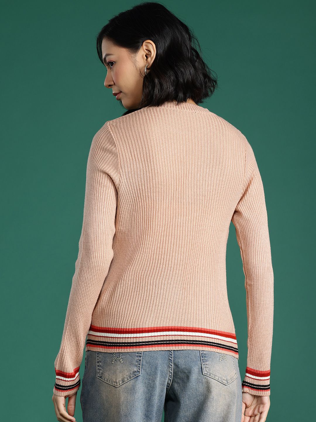 DressBerry Women Ribbed Acrylic Pullover