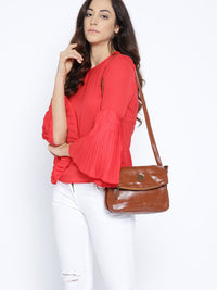 Lino Perros Tan Brown Solid Sling Bag