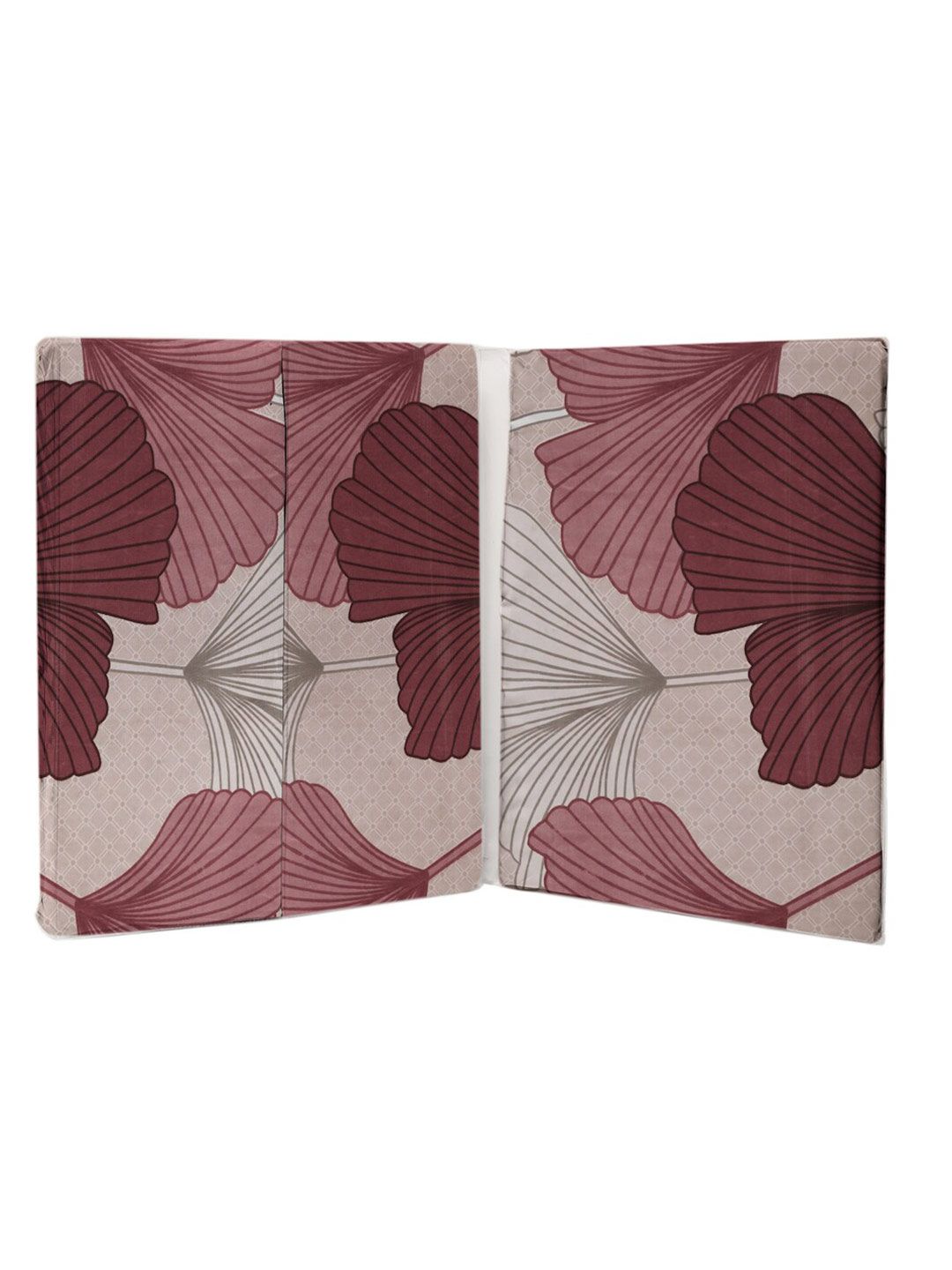 KLOTTHE Beige Floral 300 TC Pure Cotton Blend Double King Bedsheet Set