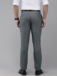 Park Avenue Men Blue Smart Fit Solid Formal Trousers