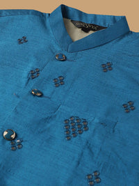 SOJANYA Kurta Sulam Motif Etnik Bersama Jaket Churidar & Nehru