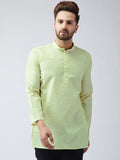 SOJANYA Men Lime Green Solid Straight Kurta