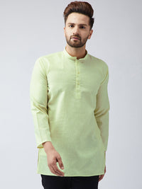 SOJANYA Men Lime Green Solid Straight Kurta