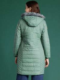 DressBerry Longline Hooded Quilted Parka Jacket