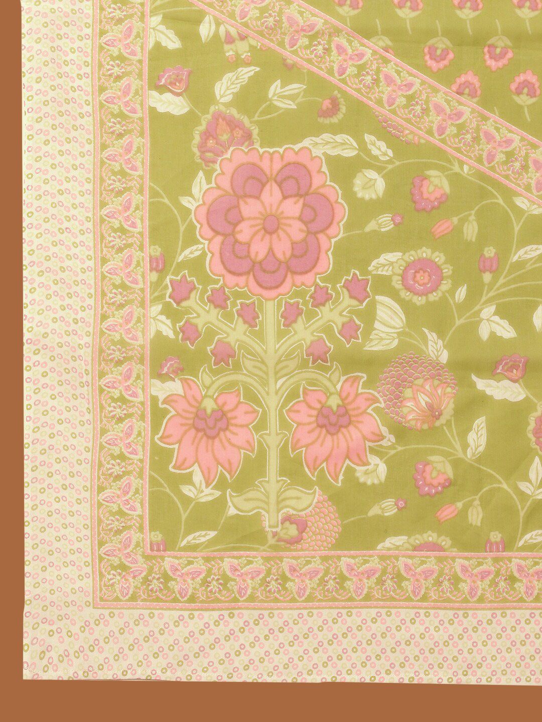 Anouk Floral Printed Regular Thread Work Empire Pure Cotton Kurta With Palazzos & Dupatta