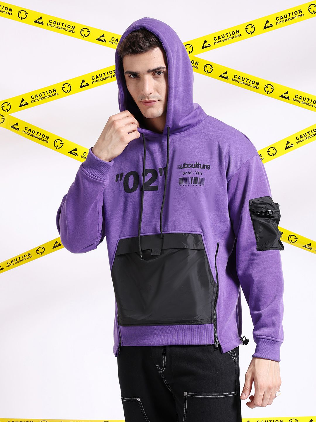 The Indian Garage Co Typography Printed Hooded Pullover Sweatshirt
