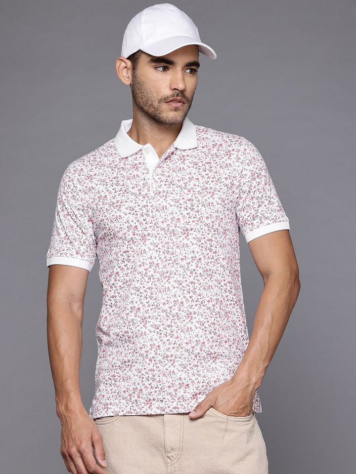 Raymond Printed Polo Collar Pure Cotton Slim Fit T-shirt