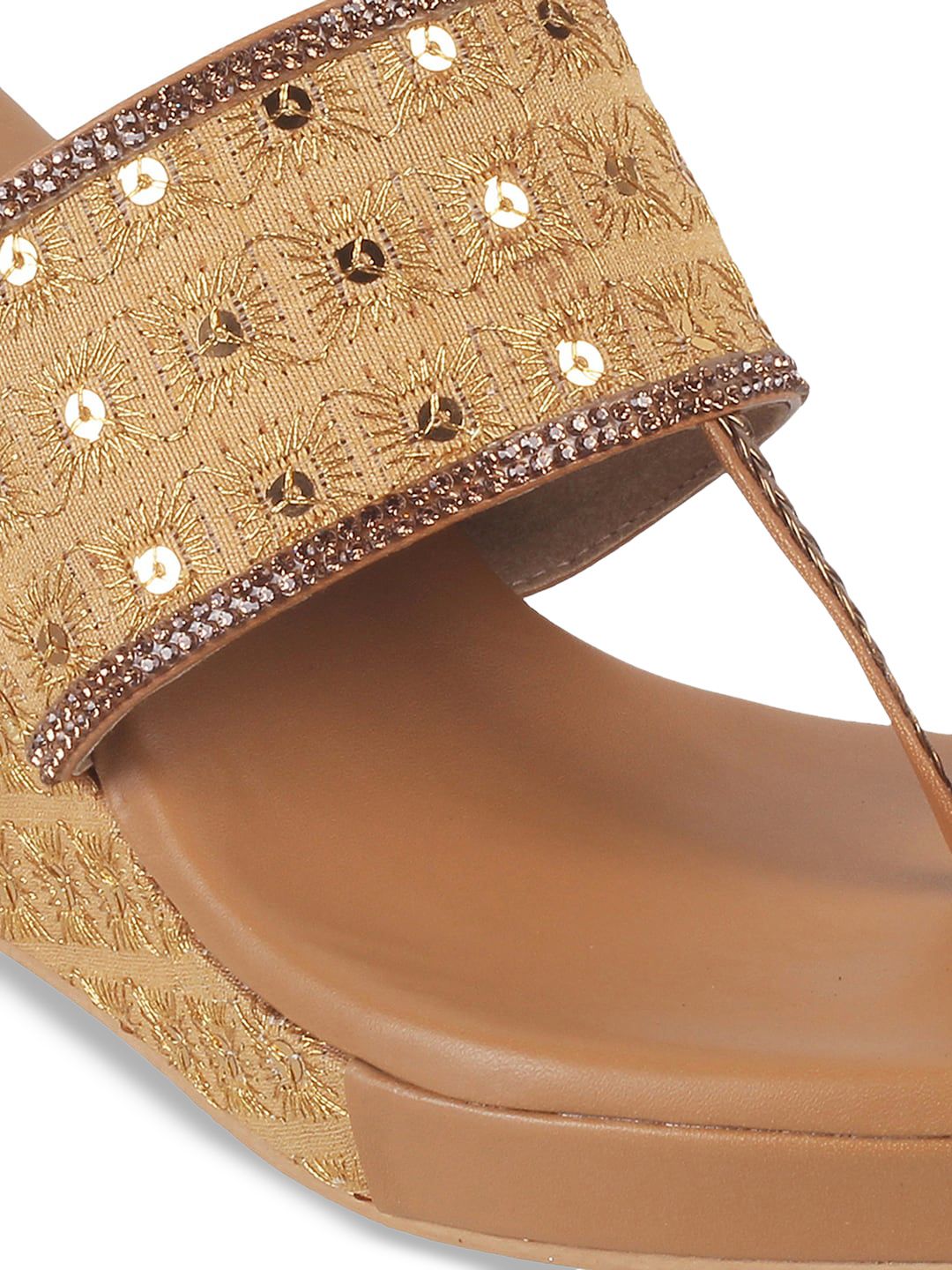 Metro Embellished One Toe Wedges