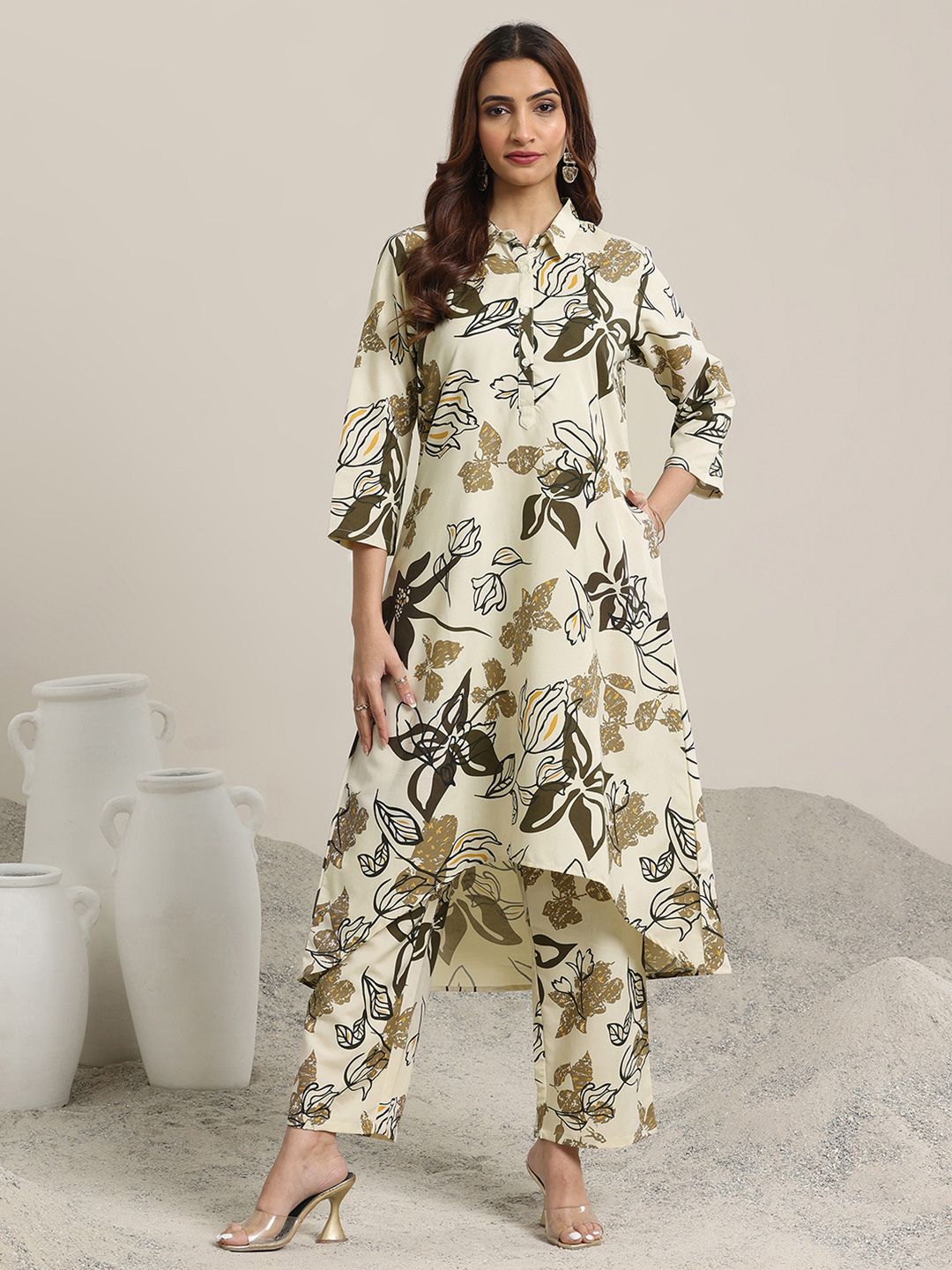 Libas Floral Printed Tunic With Palazzos Co-Ords