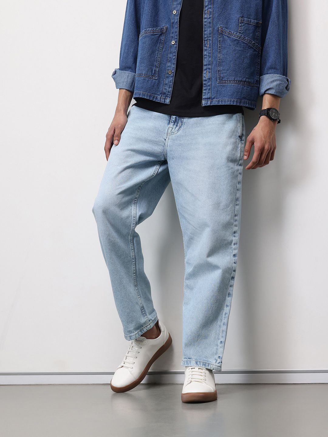 ether Men Light Fade Baggy Jeans
