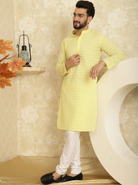 SOJANYA Ethnic Motifs Embroidered Sequinned Pure Cotton Kurta with Pyjamas