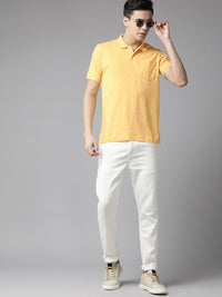 Park Avenue Men Printed Polo Collar Slim Fit T-shirt