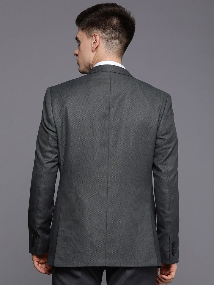 Raymond Textured Contemporary Fit Single Breasted Formal Blazer
