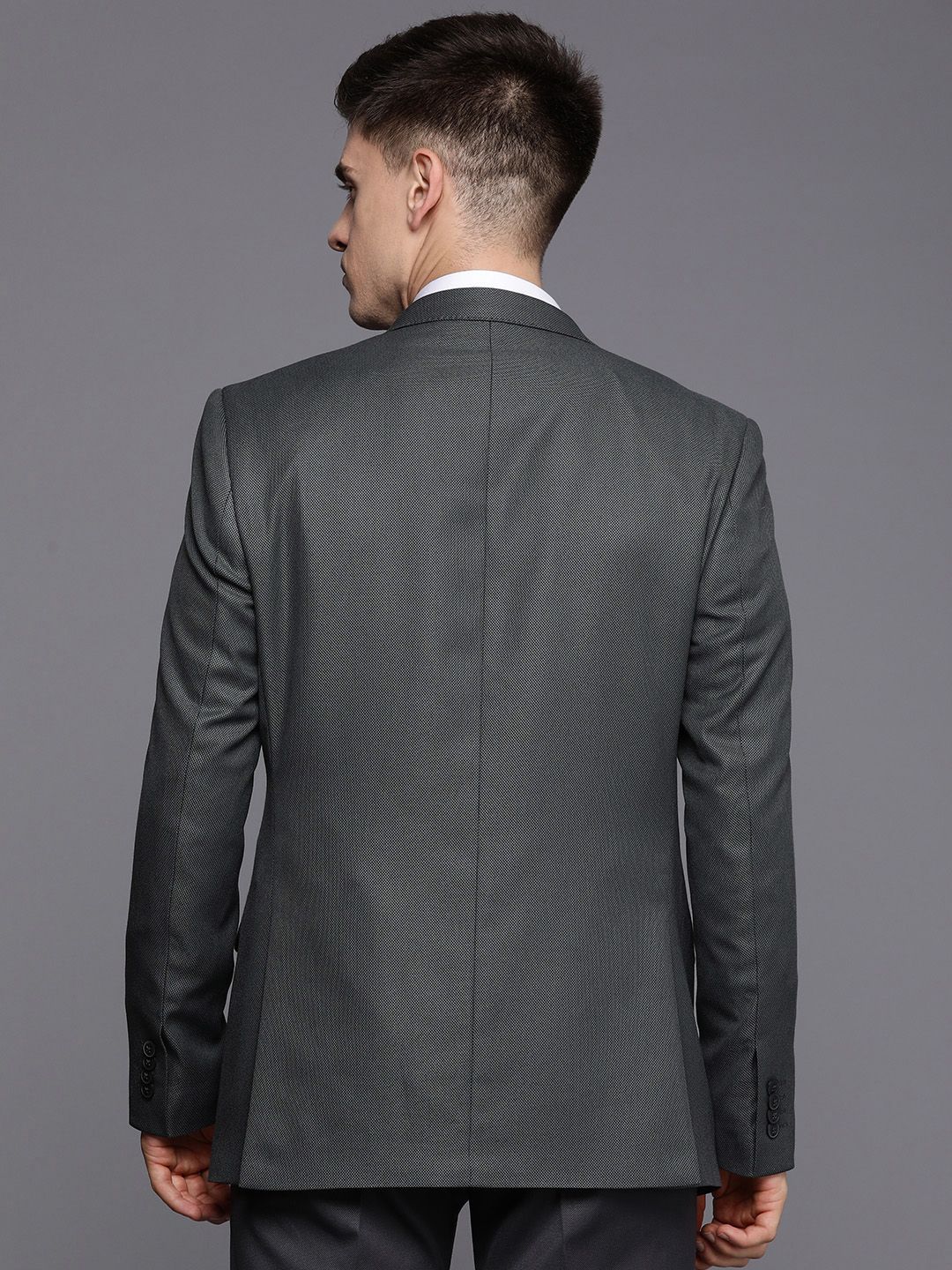 Raymond Textured Contemporary Fit Single Breasted Formal Blazer