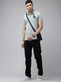 SPYKAR Polo Collar With Applique Detail Slim Fit T-shirt