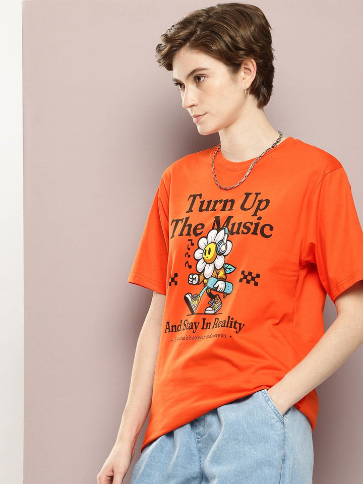 DILLINGER Pure Cotton Graphic Printed Drop-Shoulder Sleeves Relaxed Fit T-shirt