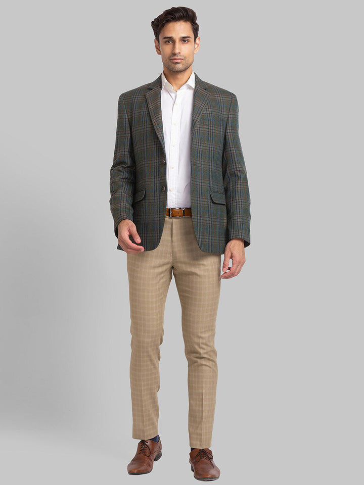 Park Avenue Men Checked Single-Breasted Blazer