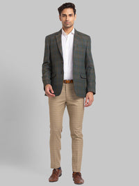 Park Avenue Men Checked Single-Breasted Blazer