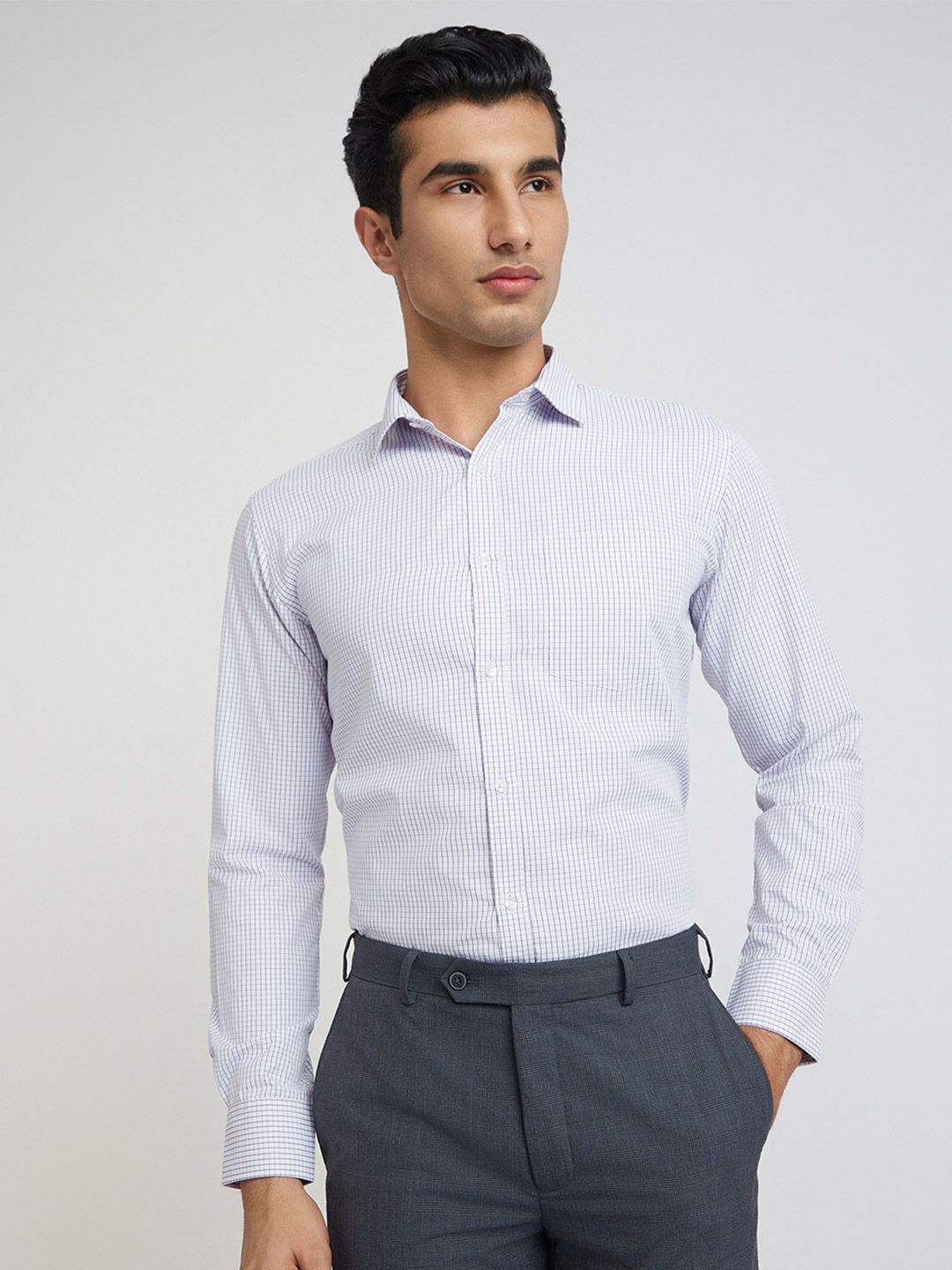 Park Avenue Slim Fit Checked Formal Shirt