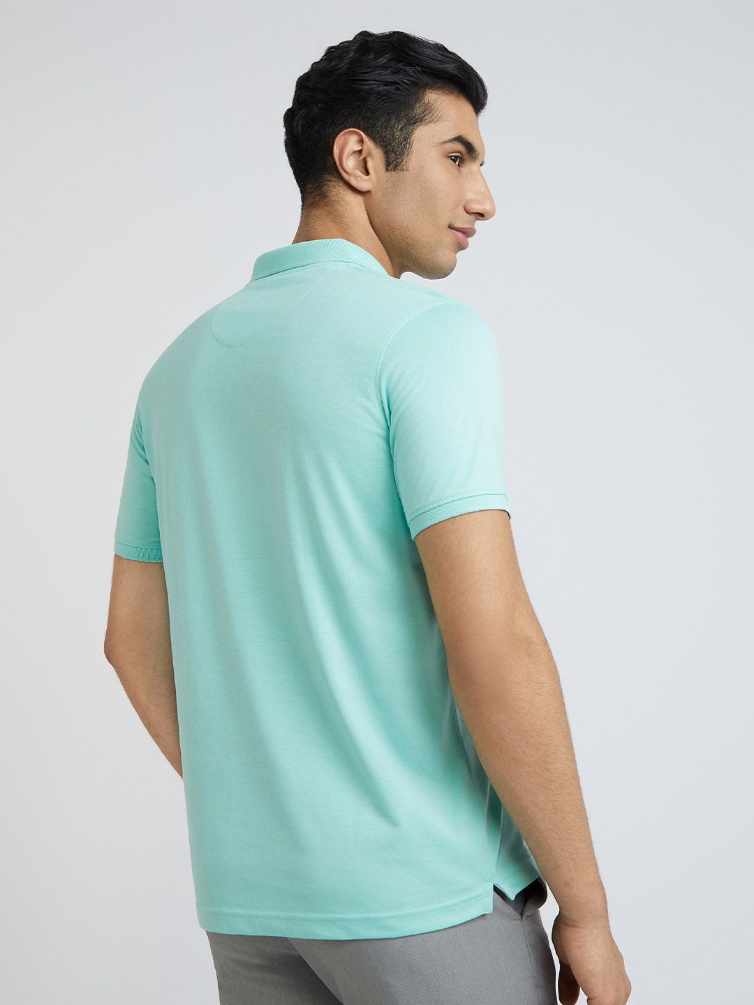 Park Avenue Striped Polo Collar Slim Fit T-shirt