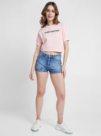 SPYKAR Typography Printed Crop Sweatshirt