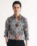 RARE RABBIT Men Sart Abstract Printed Slim Fit Cotton Shirt
