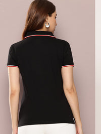 DILLINGER Women's Regular Fit Badge Embroidery Polo Tshirt