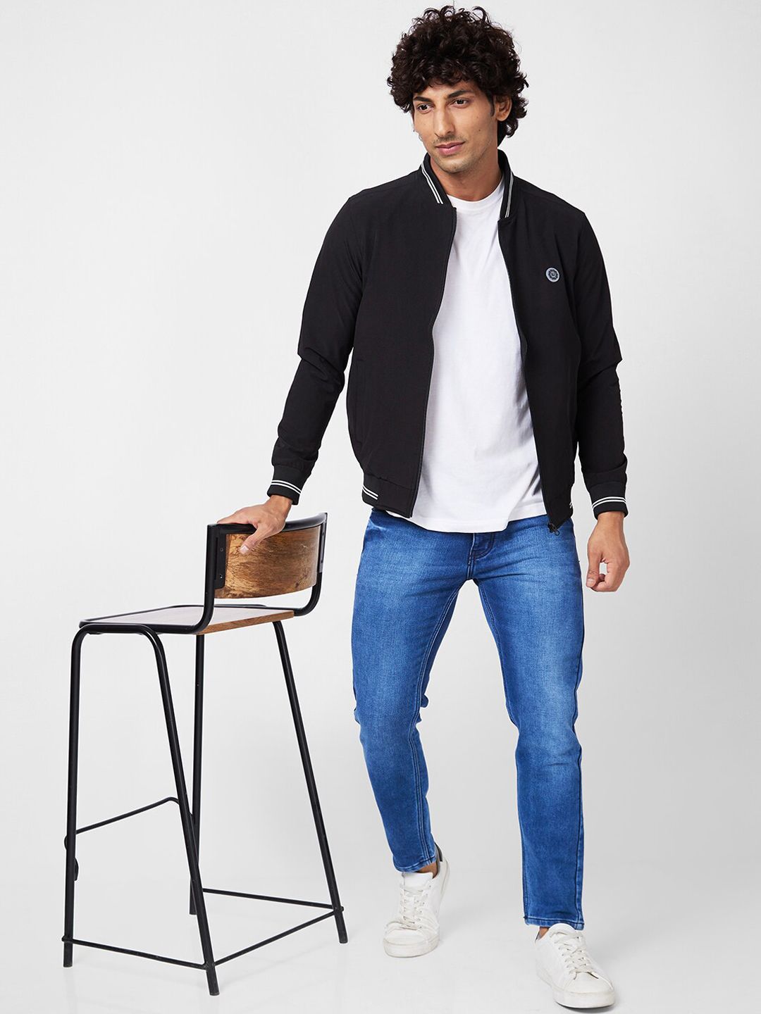 SPYKAR Henley Collar Bomber Jacket