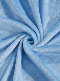KLOTTHE Blue 300TC Woollen Fitted Single Bedsheet With Pillow Cover
