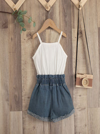 YK Girls Sleeveless Top & Shorts Clothing Set