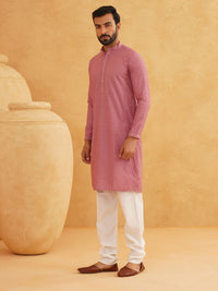 SOJANYA Kurta Pure Cotton Sulam dengan Set Pijama