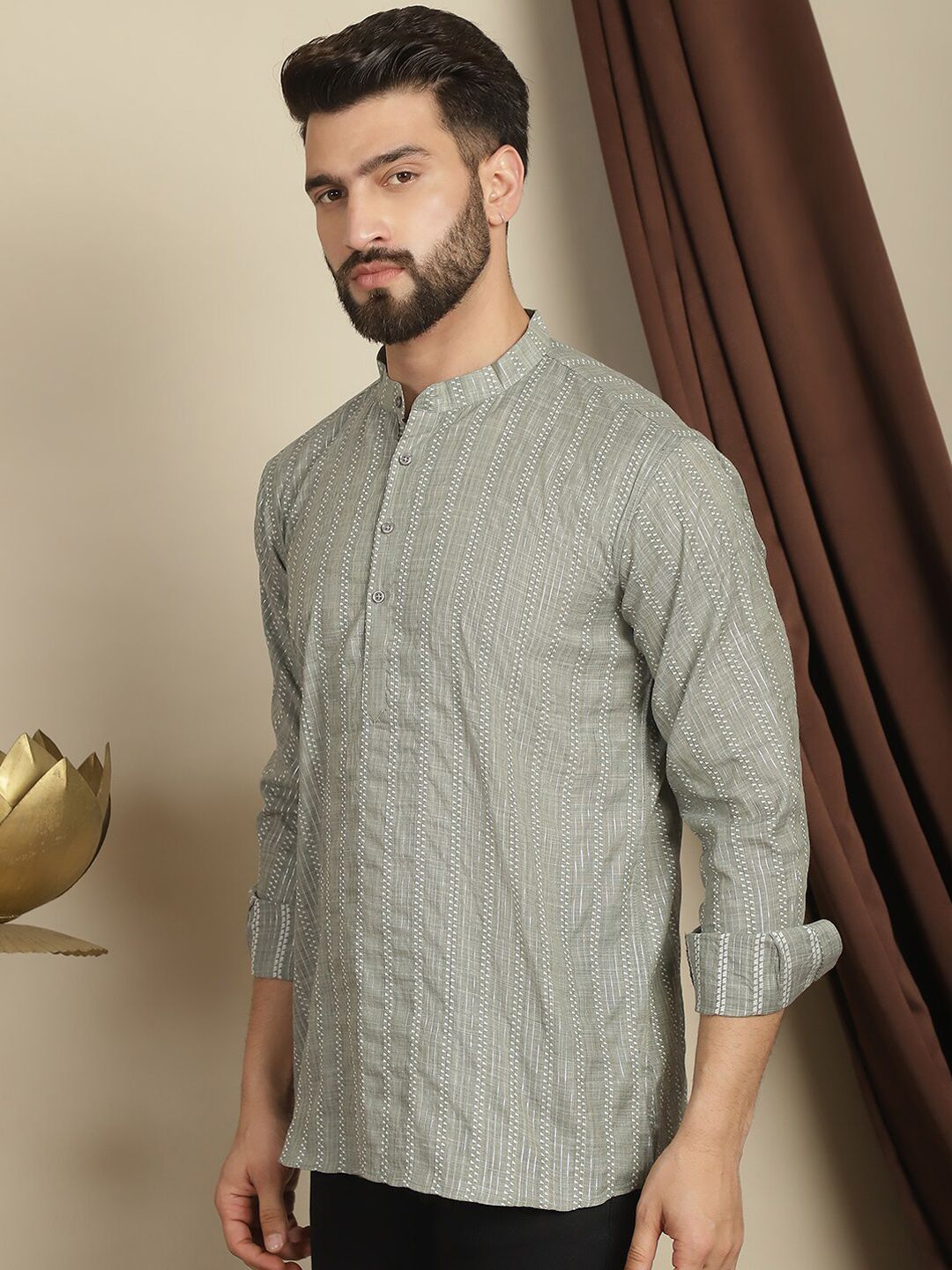 Anouk Woven Design Thread Work Cotton Kurta