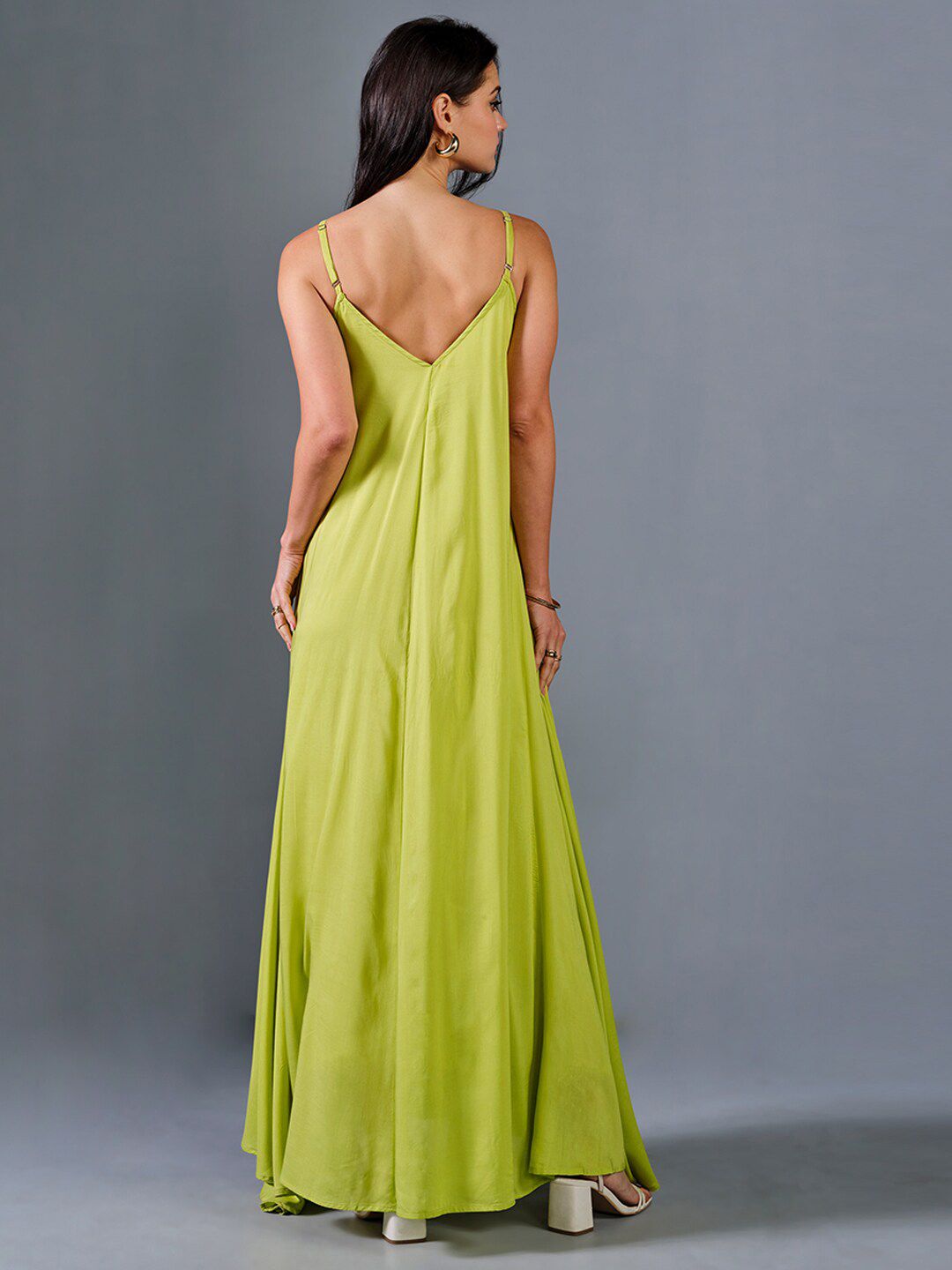 AND Shoulder Straps Sleeveless Maxi Dress