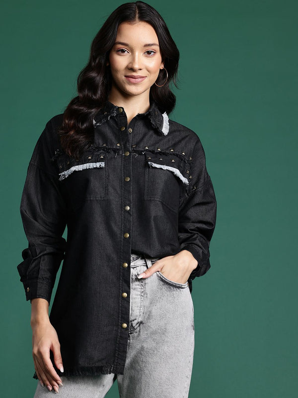 DressBerry Embellished Chambray Shirt