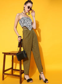 STREET 9 Women Lovely Olive Solid Trousers
