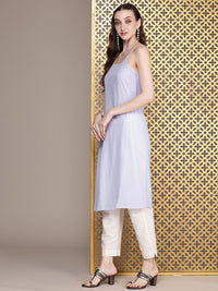 House of Pataudi Jashn Pure Cotton Chikankari Floral Embroidered Thread Work Kurta