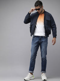 Spykar Men Blue Rovers Reguler Fit Mid-Rise Narrow Leg Heavy Fade Jeans Regingable
