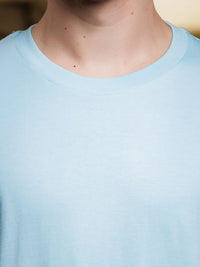 ADRO Round Neck Drop-Shoulder Sleeves Oversized Pure Cotton T-shirt