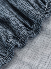 Story@home Grey & Black Printed 4 Seater Stretchable Sofa Cover With Arms
