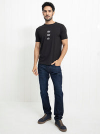 RARE RABBIT Men Pilar Graphic Printed Cotton Slim Fit T-Shirt