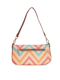 ZOUK Geometric Printed Structured Baguette Bag