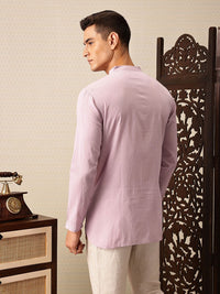 House of Pataudi Yoke Chikankari hand embroidered jashn Pure Cotton short kurta
