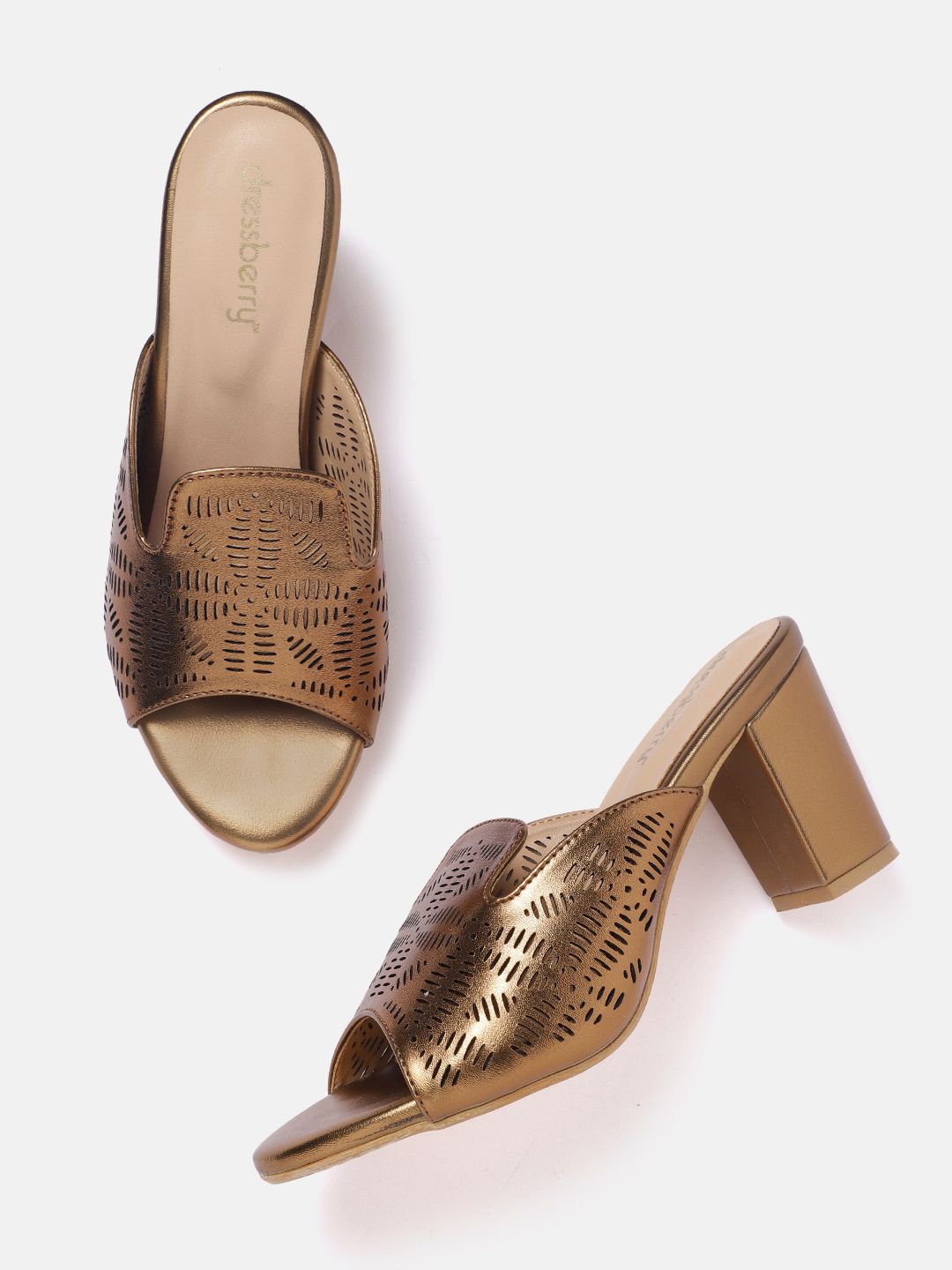 DressBerry Block Heel with Laser Cuts
